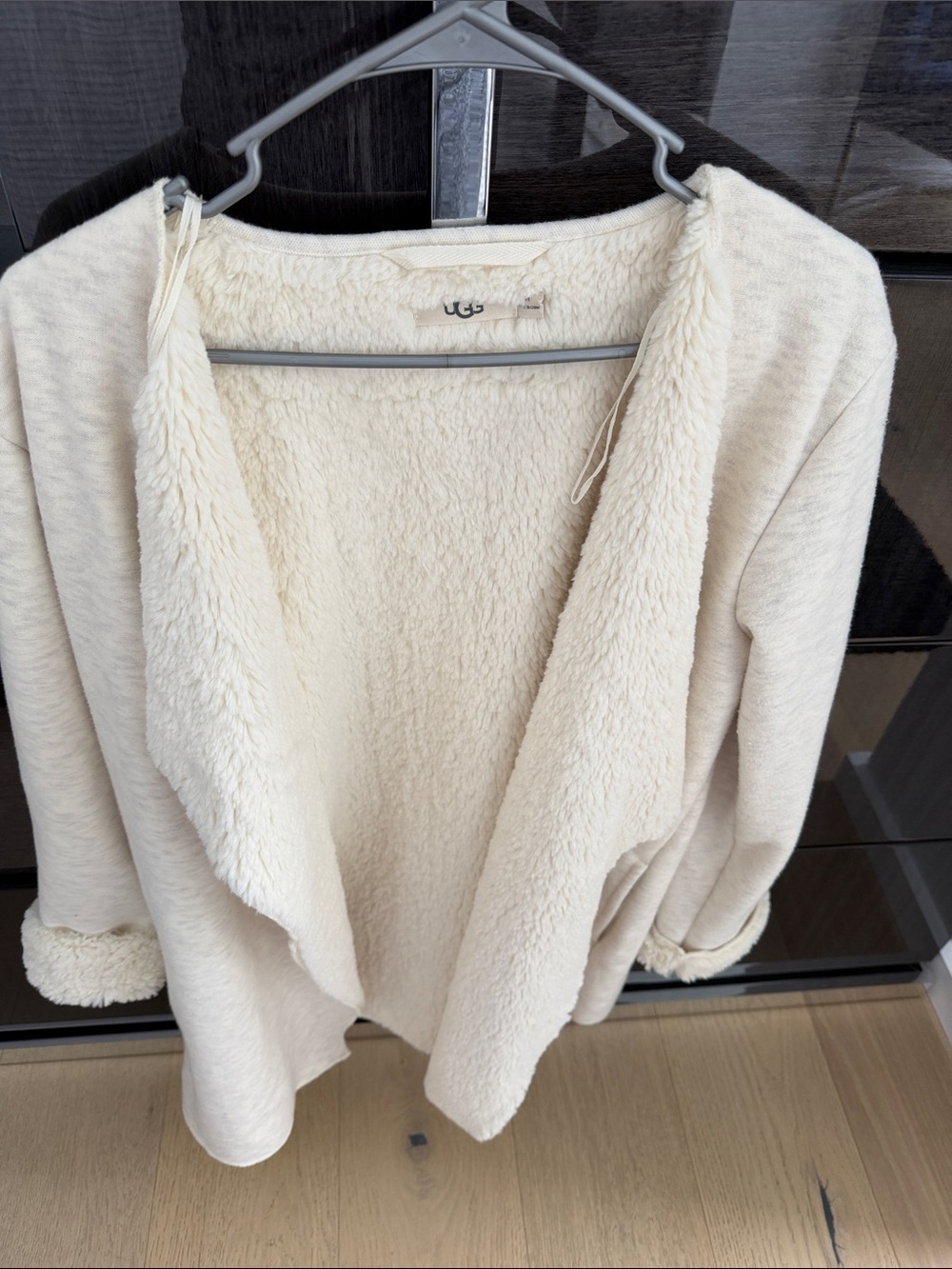 UGG Cream Plush-Lined Open Front Cardigan